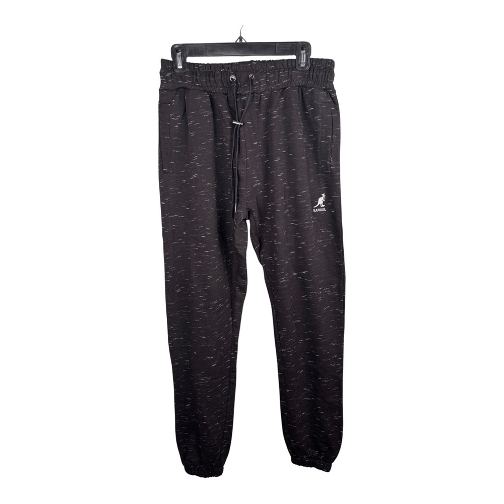 Kangol Pants Mens Small Black Gray Joggers Sweatpants Elastic Waist Drawstring